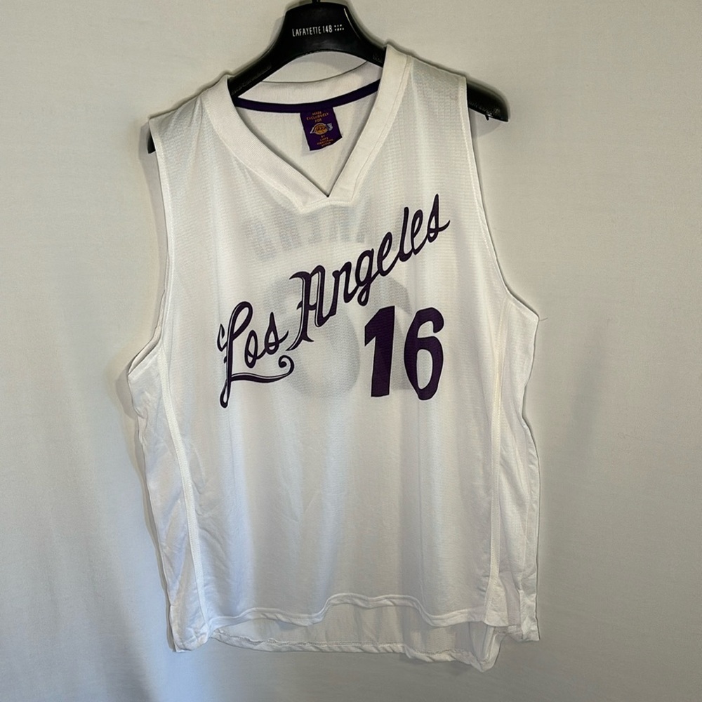 White and Purple Men's Los Angeles Tank Top